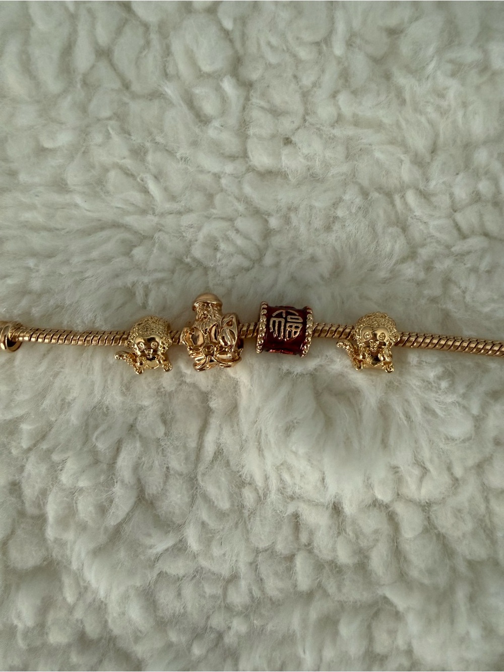 Delicate Gold-Tone Beaded Charm Bracelet for Women - Picture 3 of 4